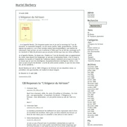 Muriel Barbery » L’élégance du hérisson
