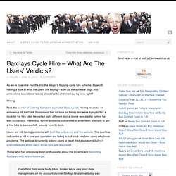 Barclays Cycle Hire – What Are The Users’ Verdicts?