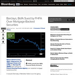 Barclays, BofA, JPMorgan Sued by FHFA