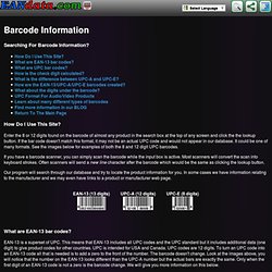 Barcode Information - EAN, UPC, ISBN, GTIN data, barcodes, lookups
