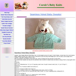 Carole Barenys Free Baby Knits, Sweaters, Booties, Blankets