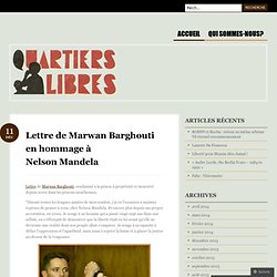 Lettre de Marwan Barghouti en hommage à Nelson Mandela