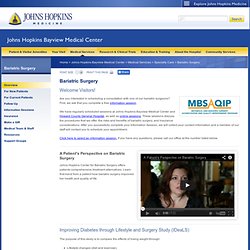 Information Sessions for Bariatric Surgery Patients - The Johns Hopkins Center for Bariatric Surgery