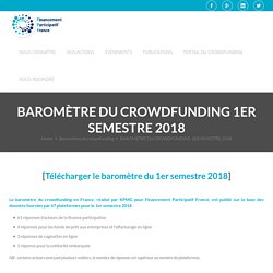 BAROMÈTRE DU CROWDFUNDING 1ER SEMESTRE 2018