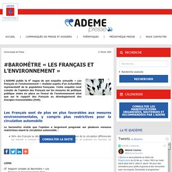 #Baromètre « Les Français et l’environnement » – ADEME Presse