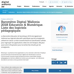 Baromètre Digital Wallonia 2018 Education & Numérique. Liste des logiciels pédagogiques