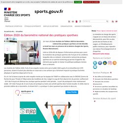 Édition 2020 du baromètre national des pratiques sportives / Ministère des sports, mars 2021