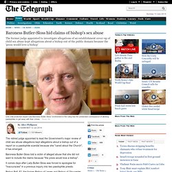 Baroness Butler-Sloss hid claims of bishop's sex abuse