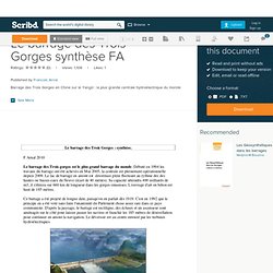Le barrage des Trois Gorges synthèse FA
