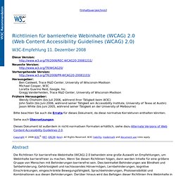 Richtlinien für barrierefreie Webinhalte (WCAG) 2.0 (Web Content Accessibility Guidelines (WCAG) 2.0)