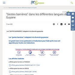 GESTES BARRIERES Multilingues - Pdf pour impression - ARS Guyane