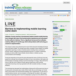 Barriers to implementing mobile learning come down