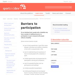 Barriers to participation