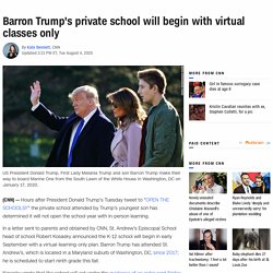 Barron Trump's private school will begin with virtual classes only