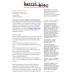 Barry's Blog: Workplace Autonomy