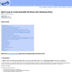 Bart's way to create bootable CD-Roms (for Windows/Dos)