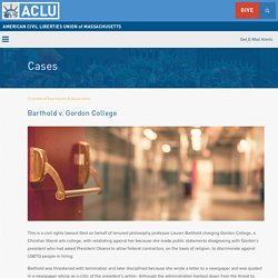 Barthold v. Gordon College - ACLU Massachusetts