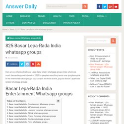 825 Basar Lepa-Rada India whatsapp groups - Answer Daily