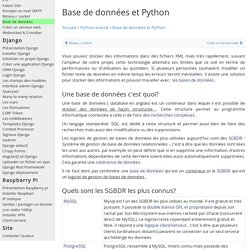 Utiliser base de données avec python - mysql / sqlite / postgre - cours tutoriel débutant