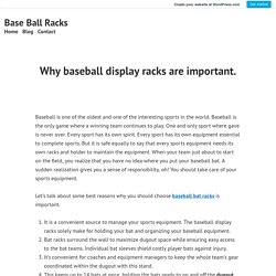 Why baseball display racks are important.