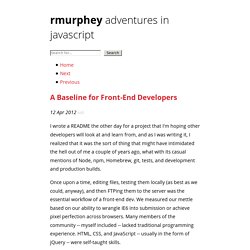 A Baseline for Front-End Developers
