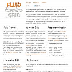 Fluid Baseline Grid - A sensible HTML5 and CSS3 development kit