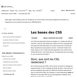 Les bases des CSS - Apprendre le développement web