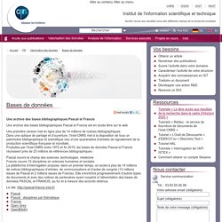 Bases de données INIST (CNRS)