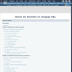 Bases de Données et langage SQL