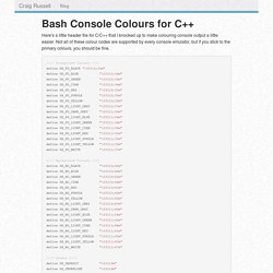 Bash Console Colours for C++