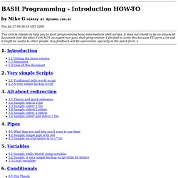 BASH Programming - Introduction HOW-TO