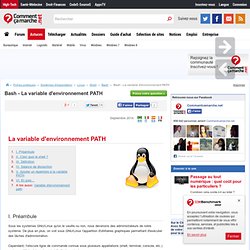 Bash - La variable d'environnement PATH - CommentCaMarche