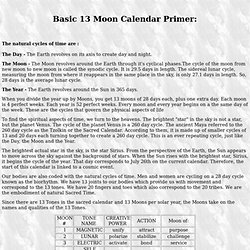 Basic 13 Moon Calendar Primer