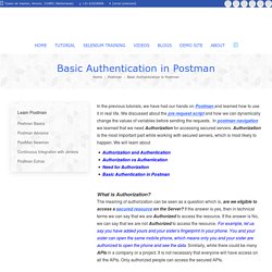 How to set Basic Authentication in Postman for REST call
