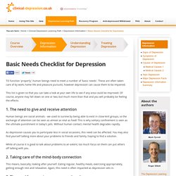 Basic Needs Checklist for Depression