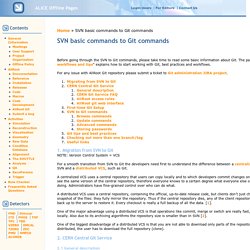 SVN basic commands to Git commands