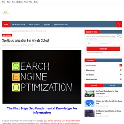 Seo Basic Education For Private School