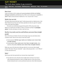 Basic facts (Gay money: The truth about lesbian & gay economics ¶ Joe Clark)
