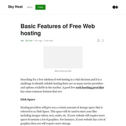 Basic Features of Free Web hosting