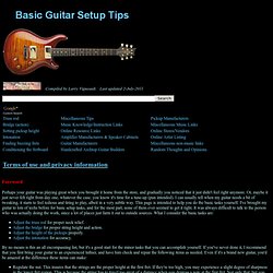 Basic Guitar Setup Tips