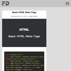 Basic HTML Meta Tags