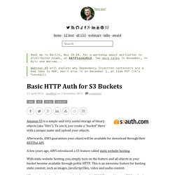 Basic HTTP Auth for S3 Buckets