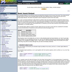 Basic Input/Output