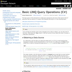 Basic LINQ Query Operations