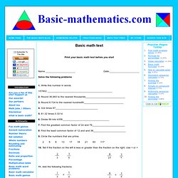 Basic math test