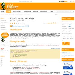 A basic NamedLock class. Free source code and programming help