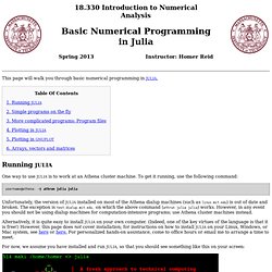 Basic Numerical Programming in Julia