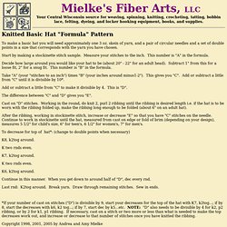 Basic Hat Pattern - Mielke&#039;s Fiber Arts, LLC