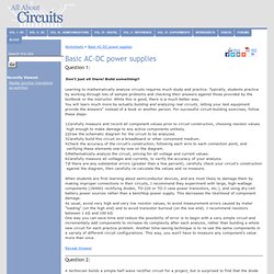 Basic AC-DC power supplies : Worksheet