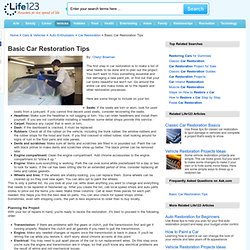 Basic Car Restoration Tips